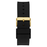 Guess Mens Black Gold Tone Analog Watch