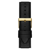 Guess Mens Black Gold Tone Analog Watch