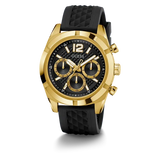 Guess Mens Black Gold Tone Multi-function Watch