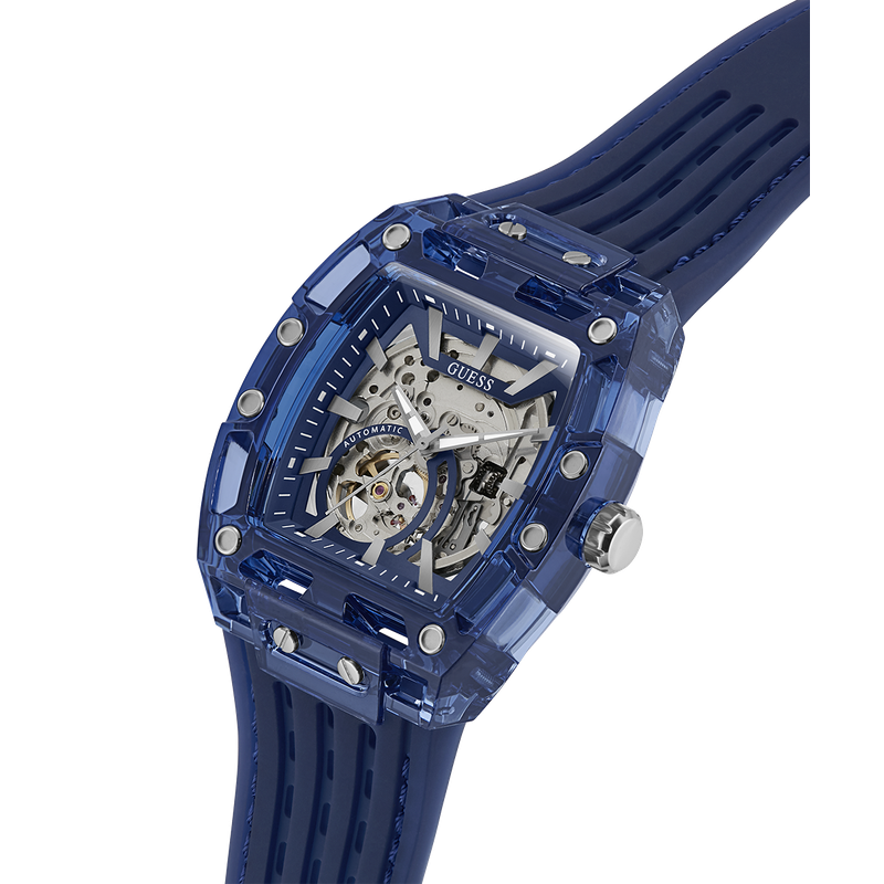 GUESS Men's Blue Analog Watch 42mm Automatic