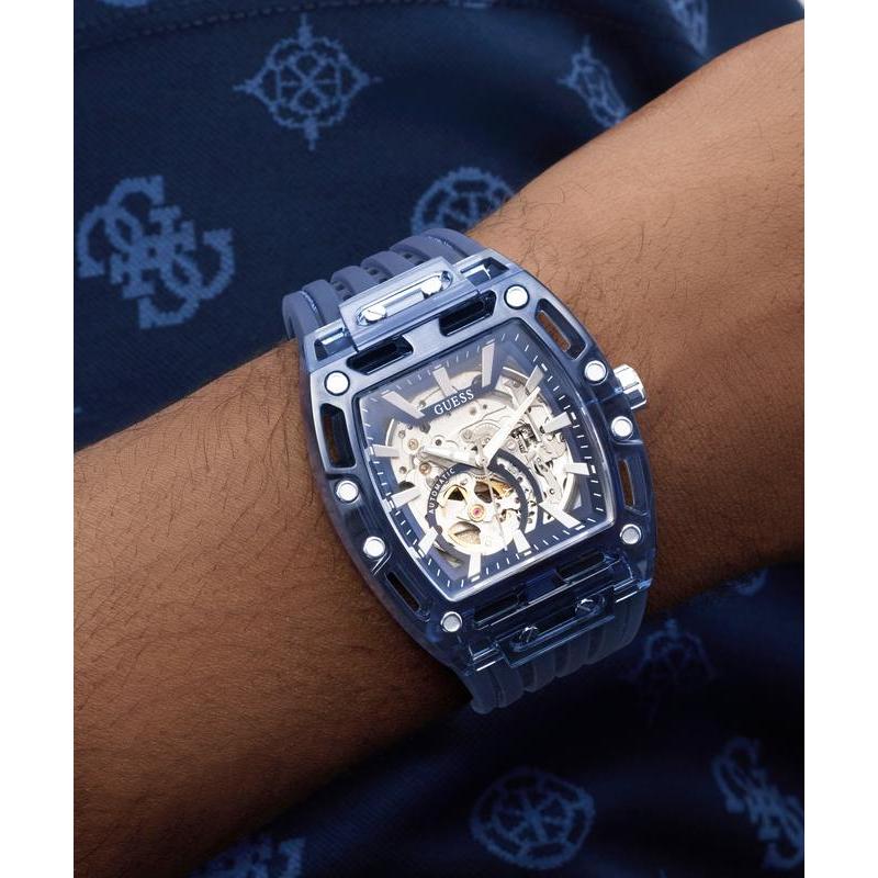 Guess Men's Blue Analog Automatic Watch