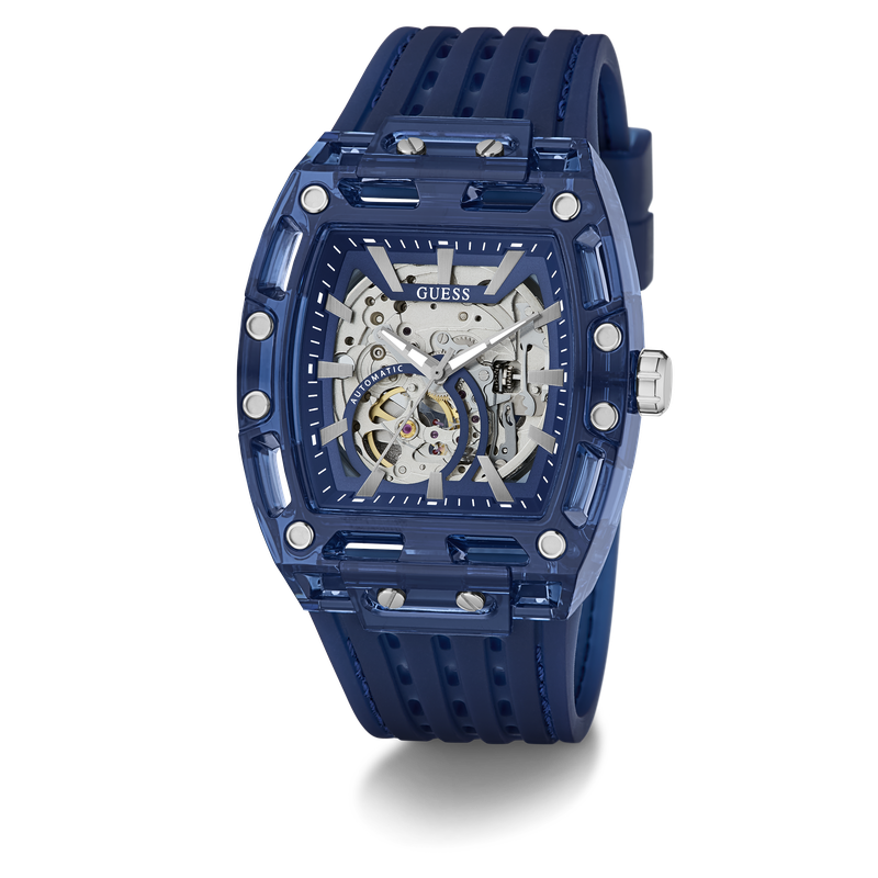 GUESS Men's Blue Analog Watch 42mm Automatic