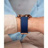 Guess Mens Blue Rose Gold Tone Multifunction Watch