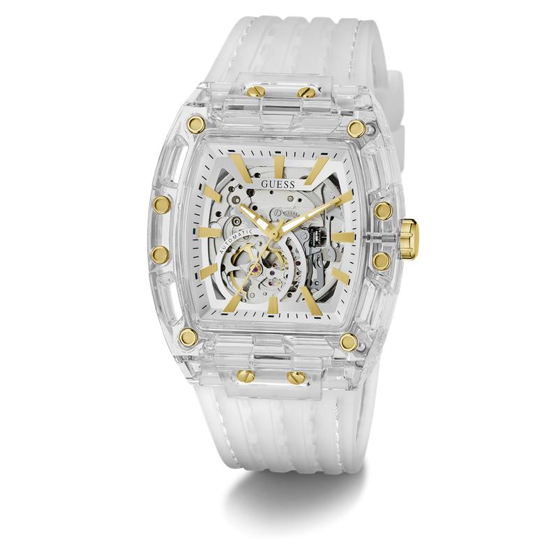 Guess Men's Clear Analog Automatic Watch