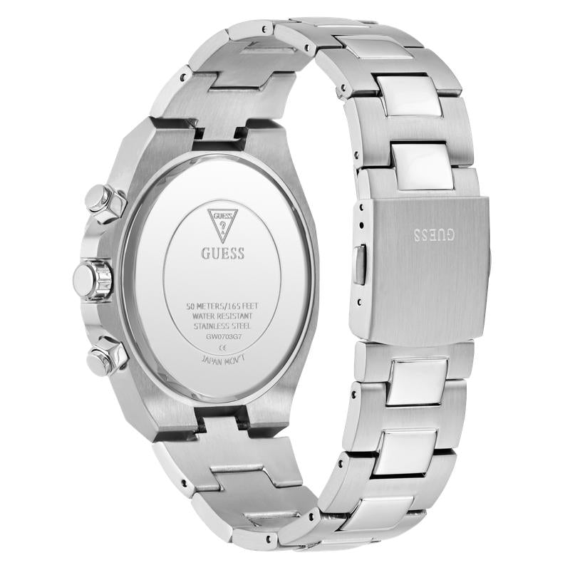 Guess Men's Equity Silver Tone Analog Watch