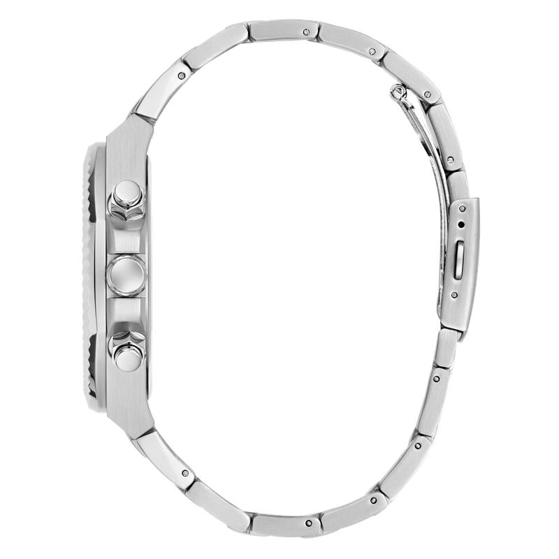 Guess Men's Equity Silver Tone Analog Watch