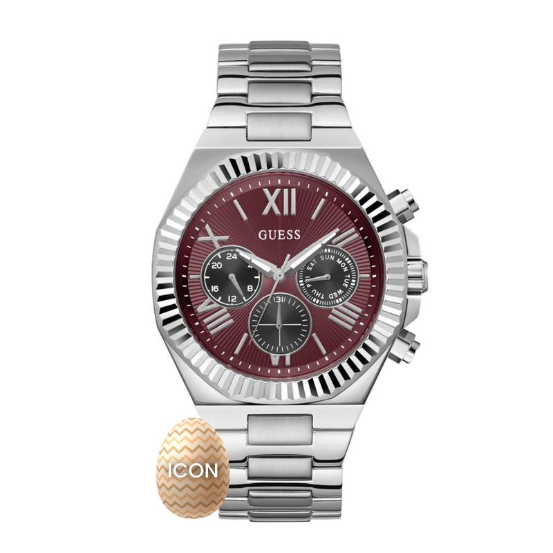 Guess Men's Equity Silver Tone Analog Watch