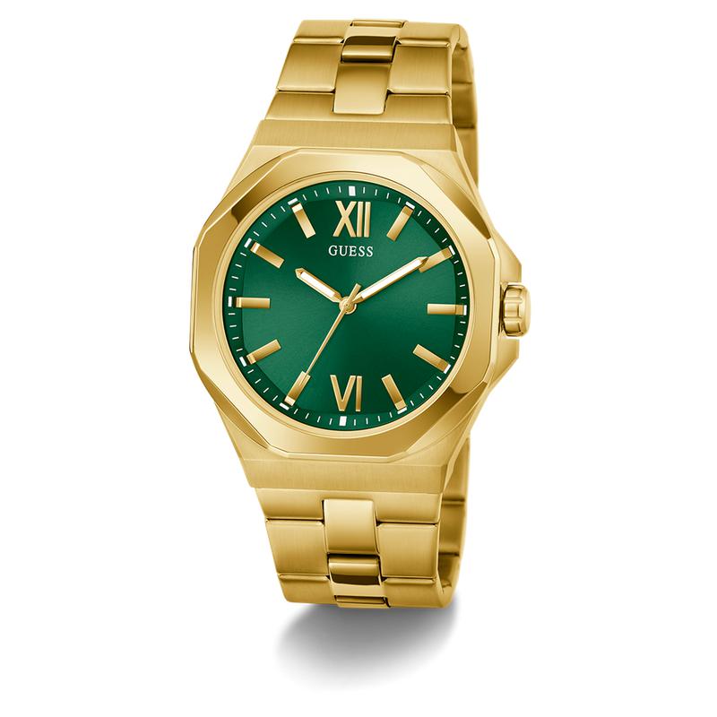 Guess Mens Gold Tone Analog Watch