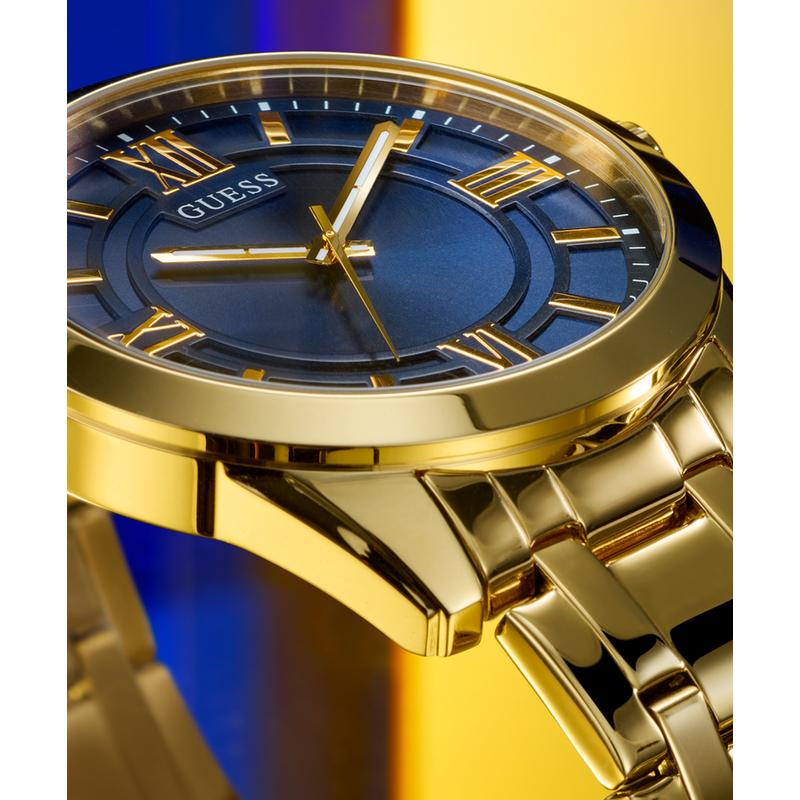 Guess Mens Gold Tone Analog Watch