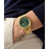 Guess Mens Gold Tone Analog Watch