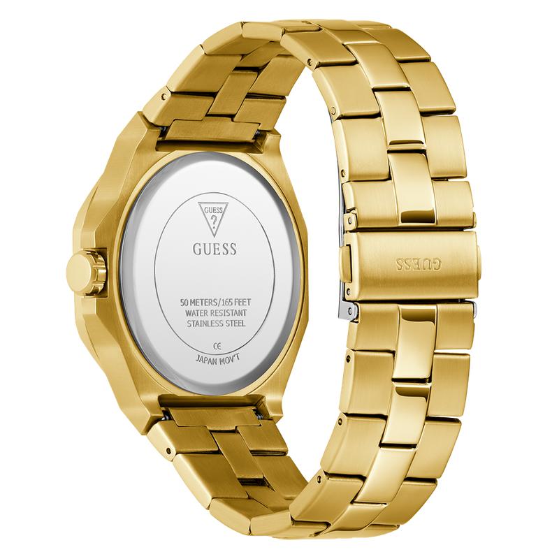 Guess Mens Gold Tone Analog Watch