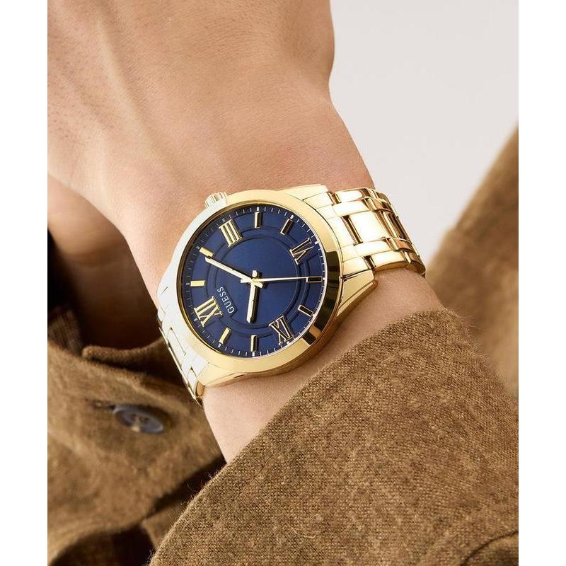 Guess Mens Gold Tone Analog Watch
