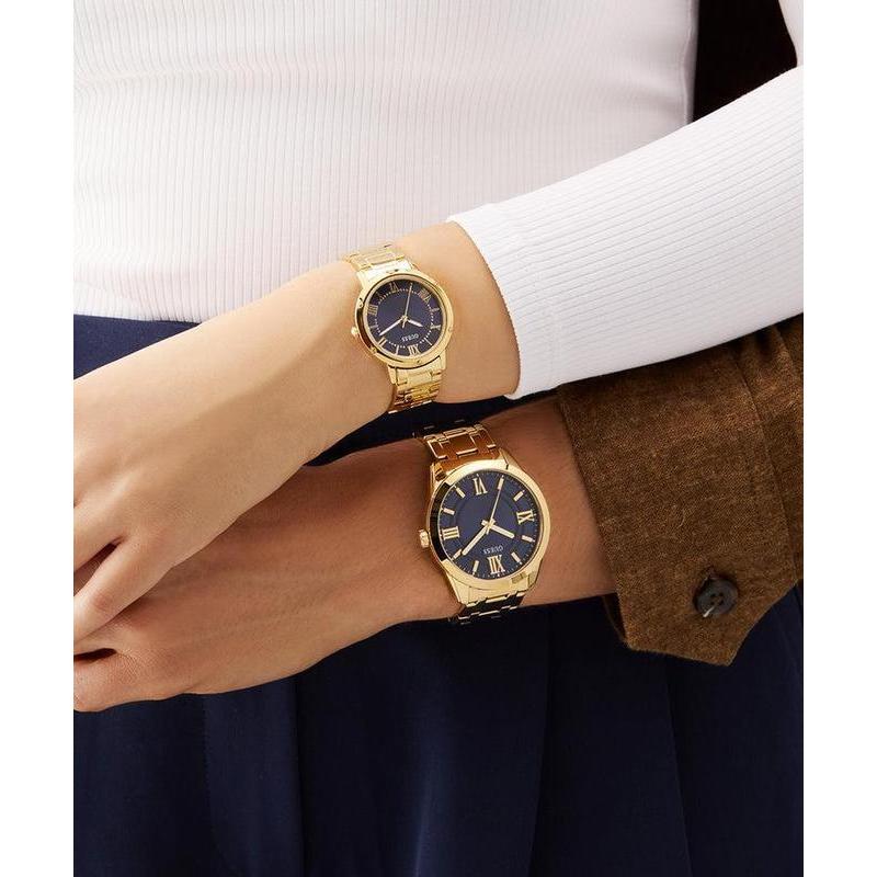 Guess Mens Gold Tone Analog Watch
