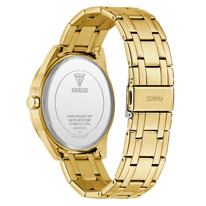 Guess Mens Gold Tone Analog Watch