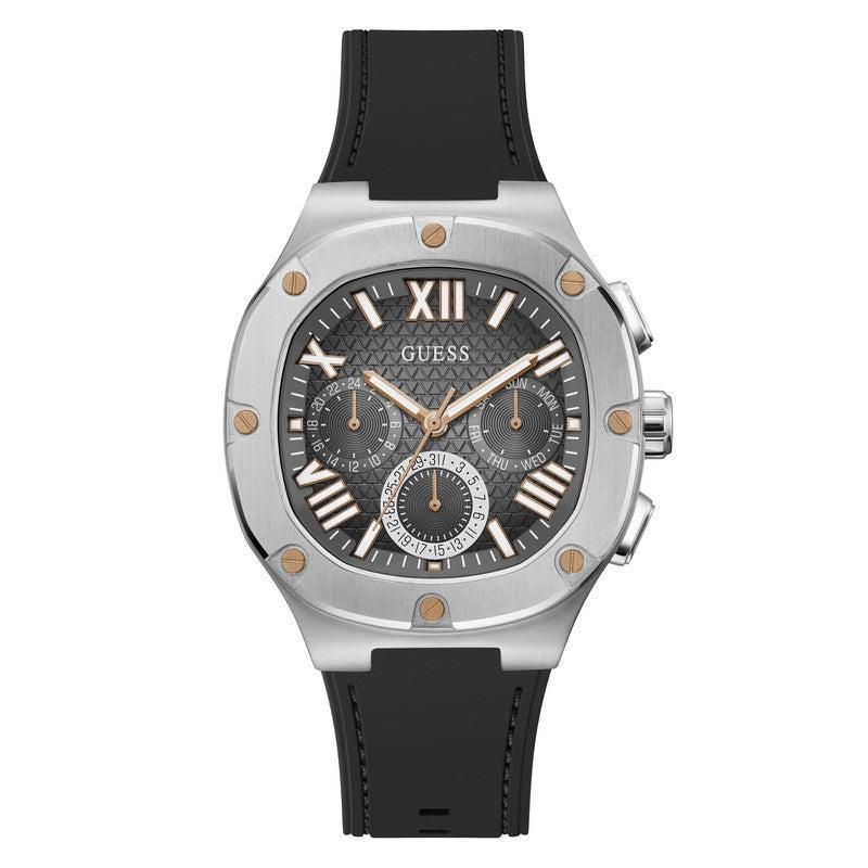 Guess Men's Headline Black and Silver Watch GW0571G1