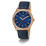 Guess Mens Navy Rose Gold Tone Analog Watch