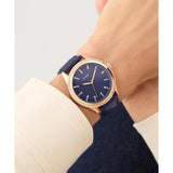 Guess Mens Navy Rose Gold Tone Analog Watch