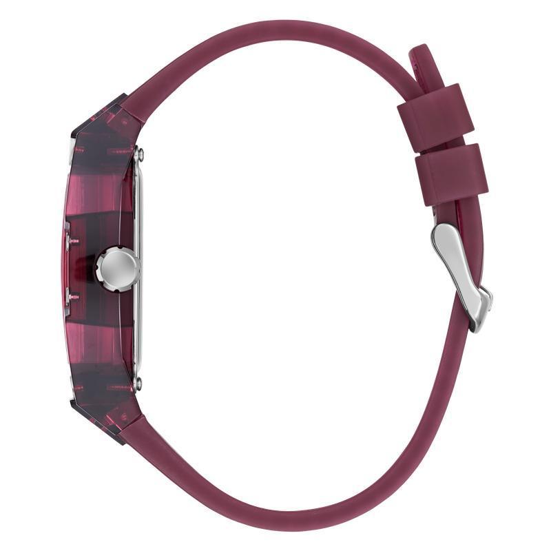 Guess Men's Red Transparent Silicone Strap Analog Watch