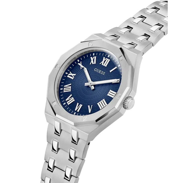 Guess Mens Silver Tone Analog Watch GW0575G4