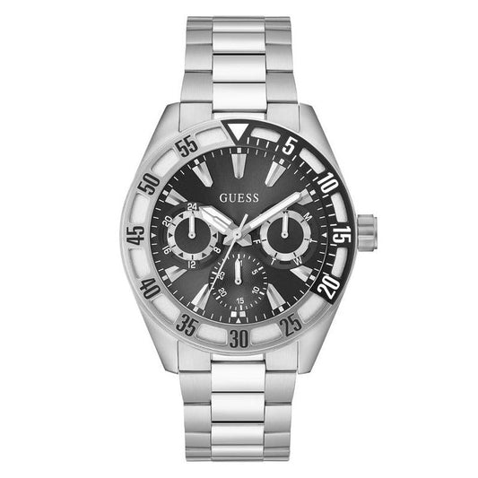 Guess Mens Silver Tone Multi-Function Watch