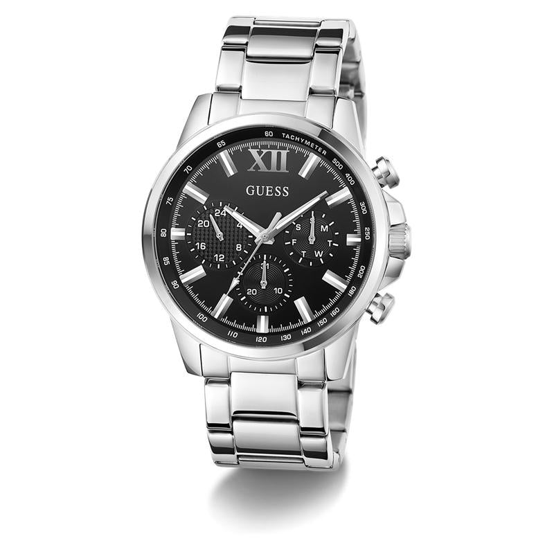 Guess Mens Silver Tone Multi-function Watch