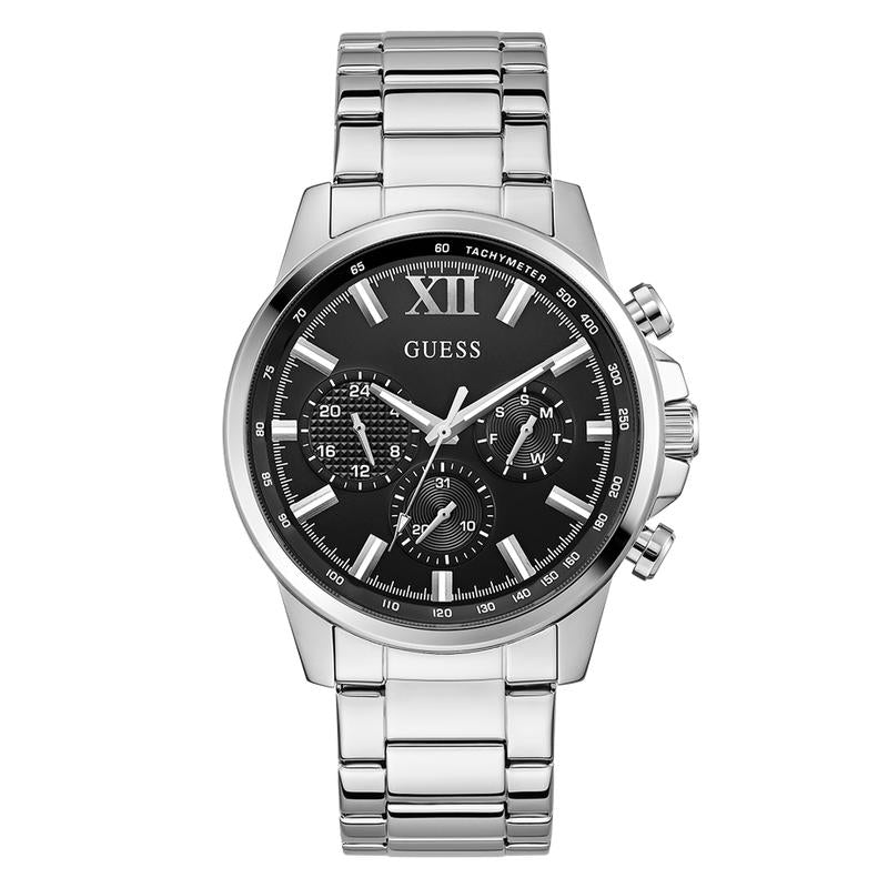 Guess Mens Silver Tone Multi-function Watch