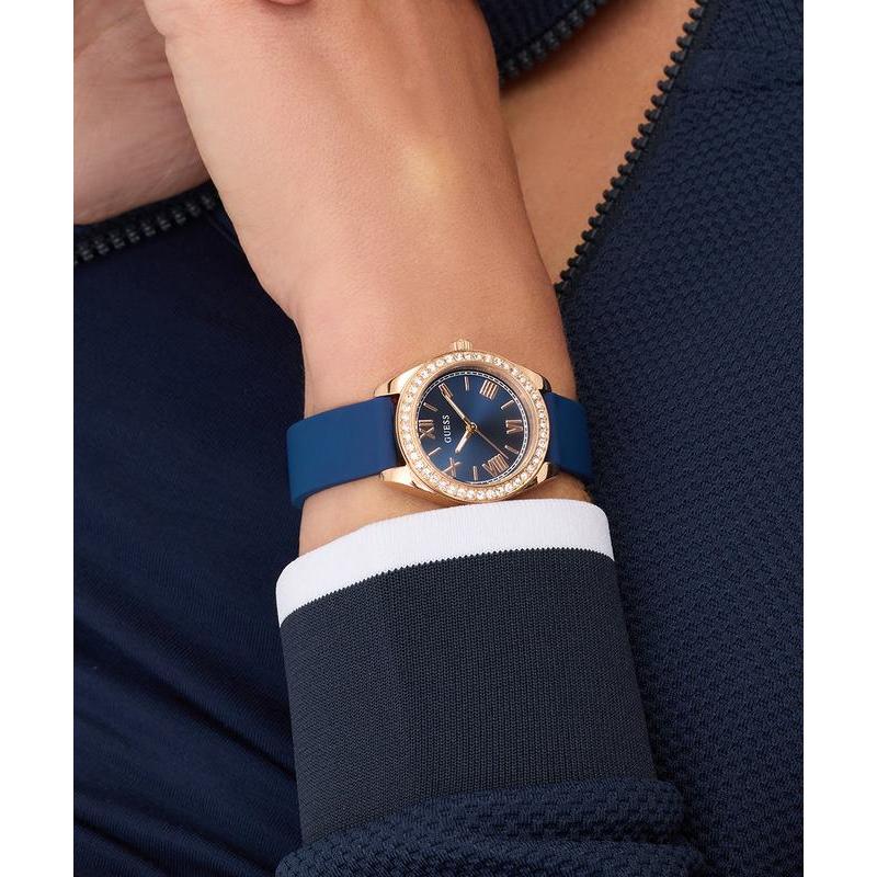 Guess Mini Luna Blue Rose Gold Analog Watch