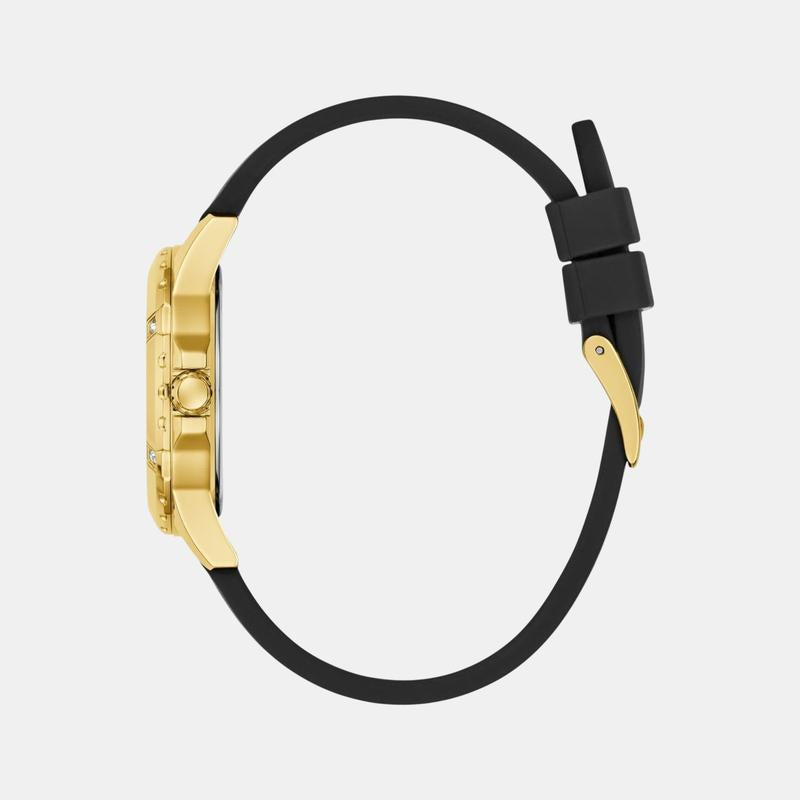 Guess Mist Green Dial Silicone Watch Gold‑Tone