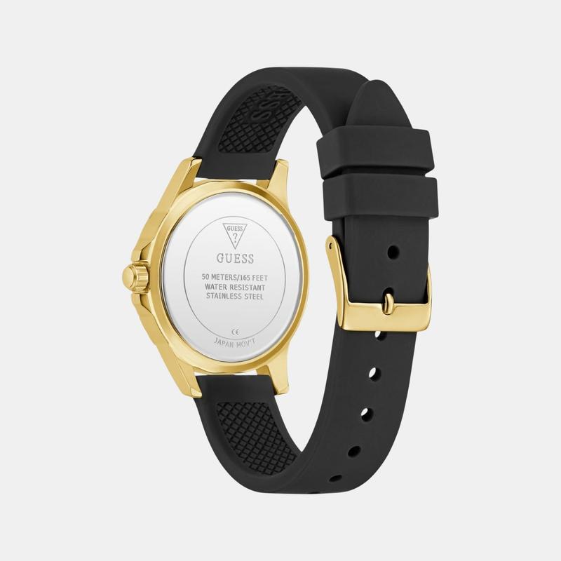 Guess Mist Green Dial Silicone Watch Gold‑Tone