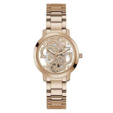 Guess Quattro Clear Rose Gold Tone Analog Ladies Watch GW0300L3