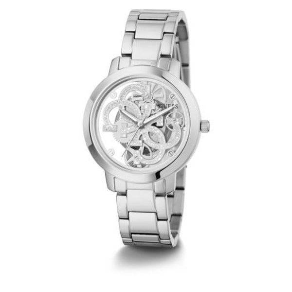 Guess Quattro Clear Silver Tone Analog Ladies Watch GW0300L1