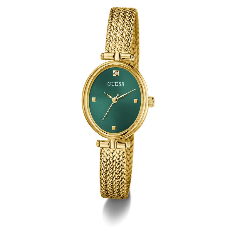 Guess Ruby Gold Tone Mesh Bracelet Analog Watch