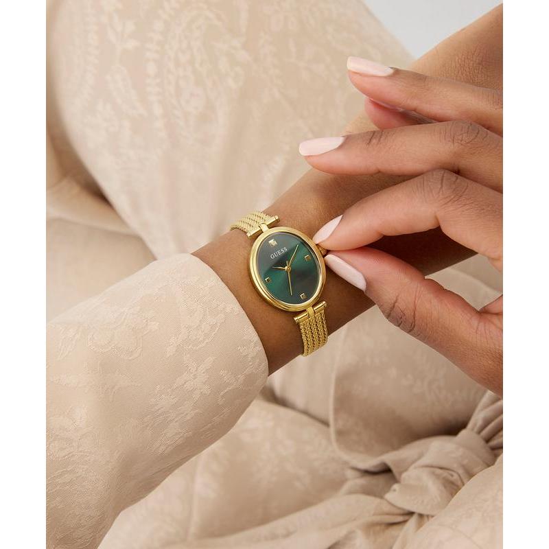 Guess Ruby Gold Tone Mesh Bracelet Analog Watch