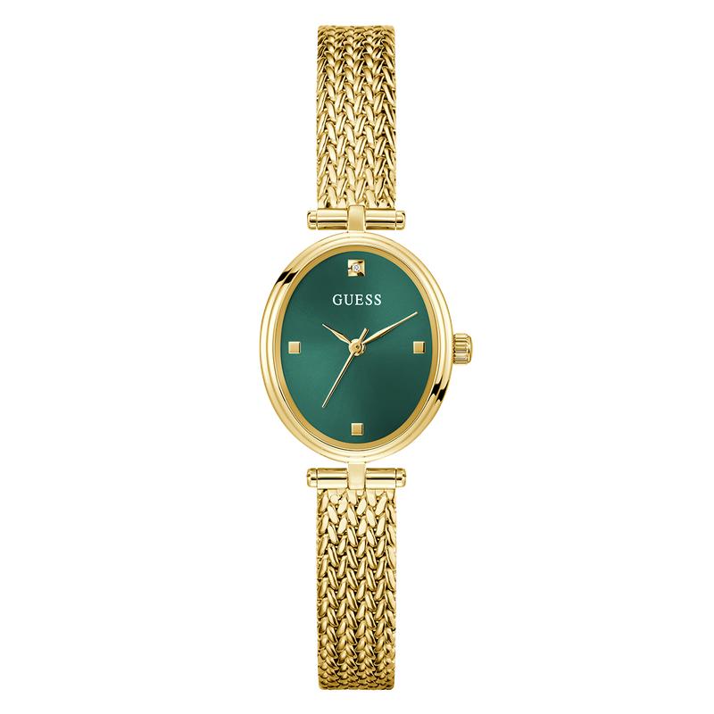 Guess Ruby Gold Tone Mesh Bracelet Analog Watch