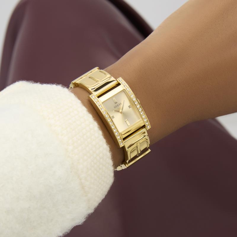 Guess Sasha Gold Stainless Steel Crystal-Accented Quartz Watch