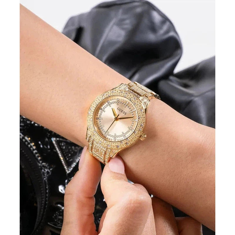 Guess Shooting Star Champagne Dial Analogue Watch