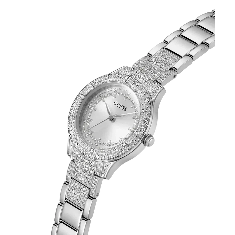 Guess Shooting Star Silver Dial Analogue Watch