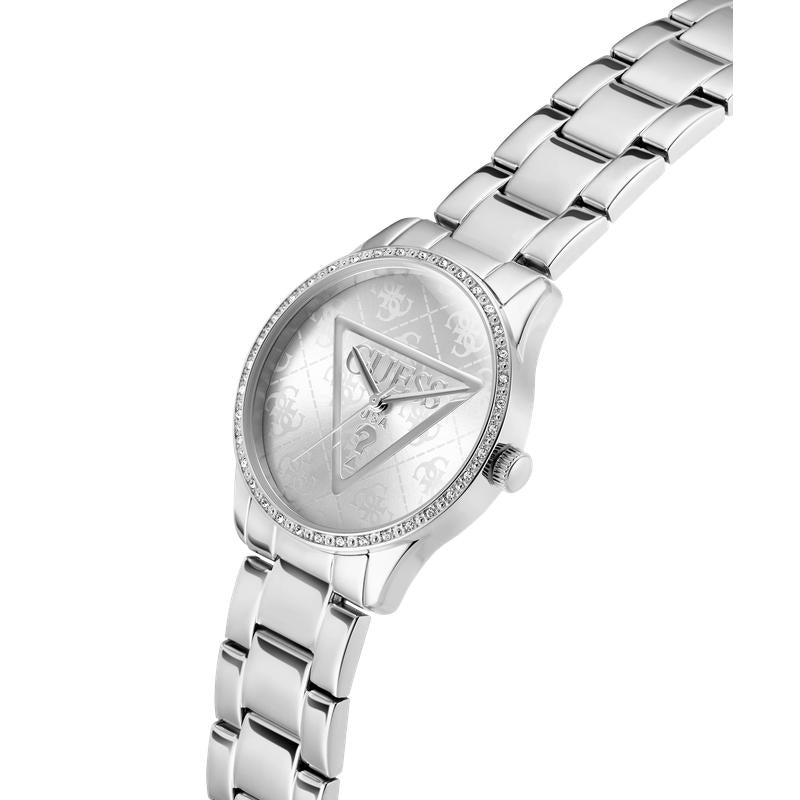 Guess Silver Tone Analog Quartz Watch – Stoned Bezel