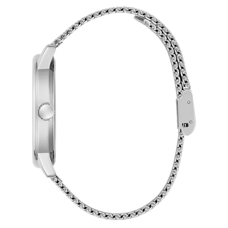 Guess Silver Tone Mesh Bracelet Analog Watch