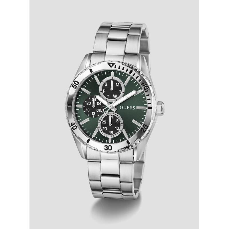 Guess Silver Velocity Green Dial Men's Watch
