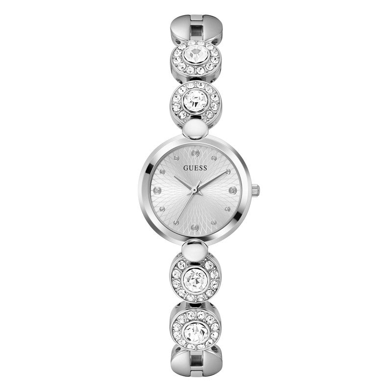 Guess Stardom Silver Dial Analogue Watch