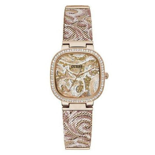 Guess Tapestry Rose Gold Tone Analog Ladies Watch GW0304L3