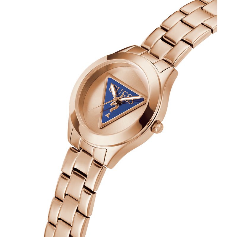 Guess Tri Plaque Rose Gold Dial Analog Watch