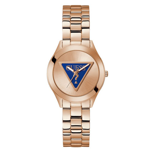 Guess Tri Plaque Rose Gold Dial Analog Watch