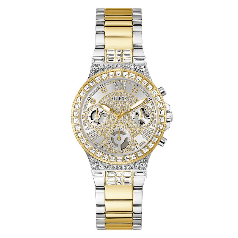 Guess Two-Tone Multifunction Crystal-Accented Stainless-Steel Watch