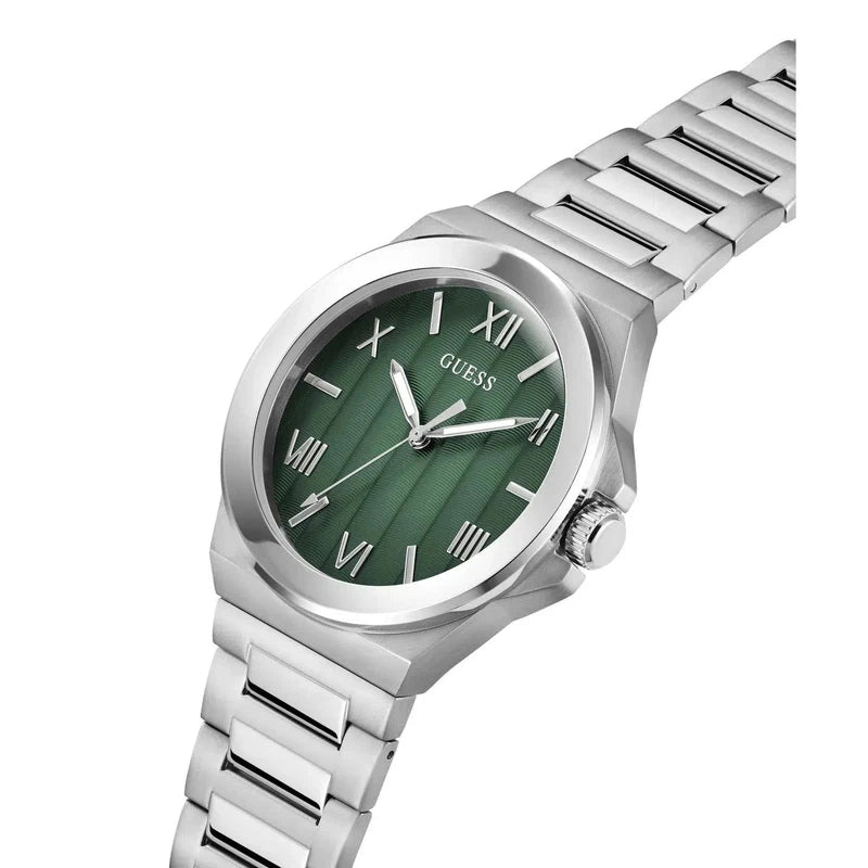 Guess Vinyl Green Dial Analogue Watch