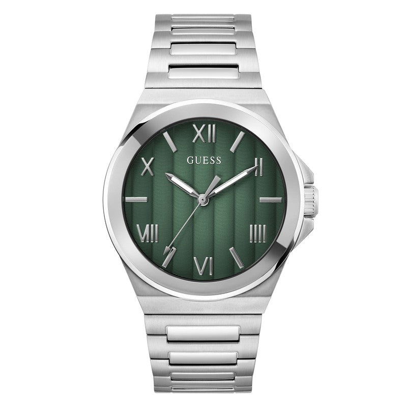 Guess Vinyl Green Dial Analogue Watch