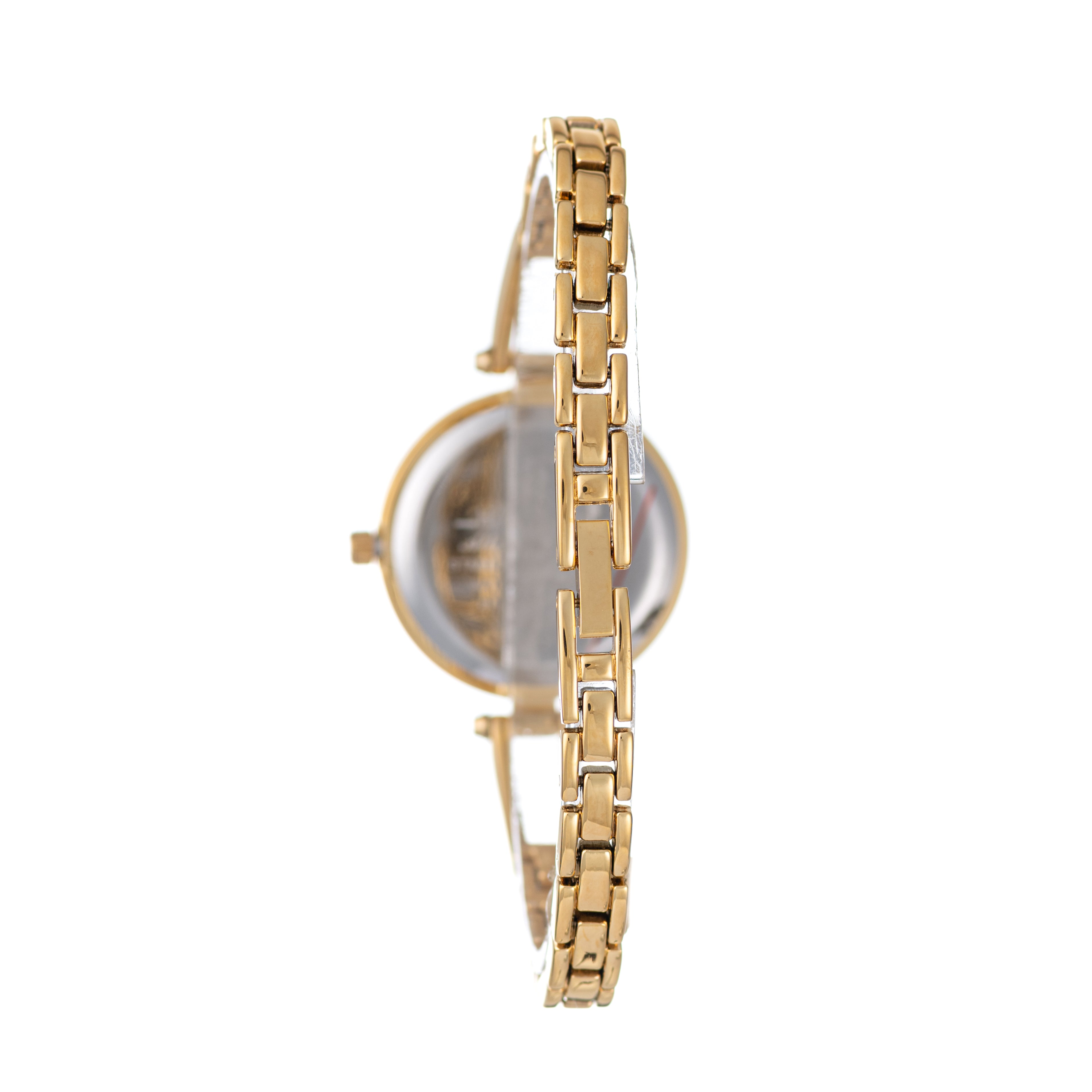 Hallmark Ladies Gold-Tone Crystal Bezel Bracelet Watch