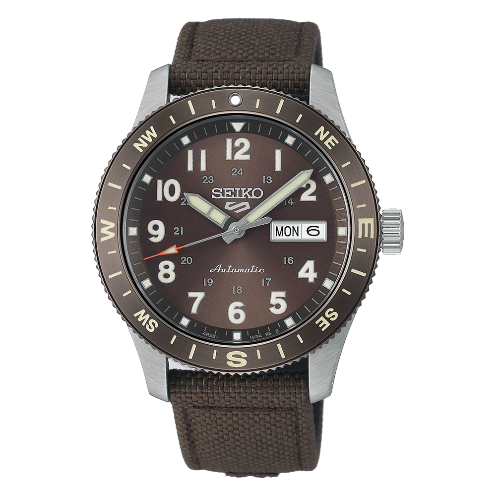 Seiko 5 Sports Field Automatic Watch Brown Dial Nylon Strap