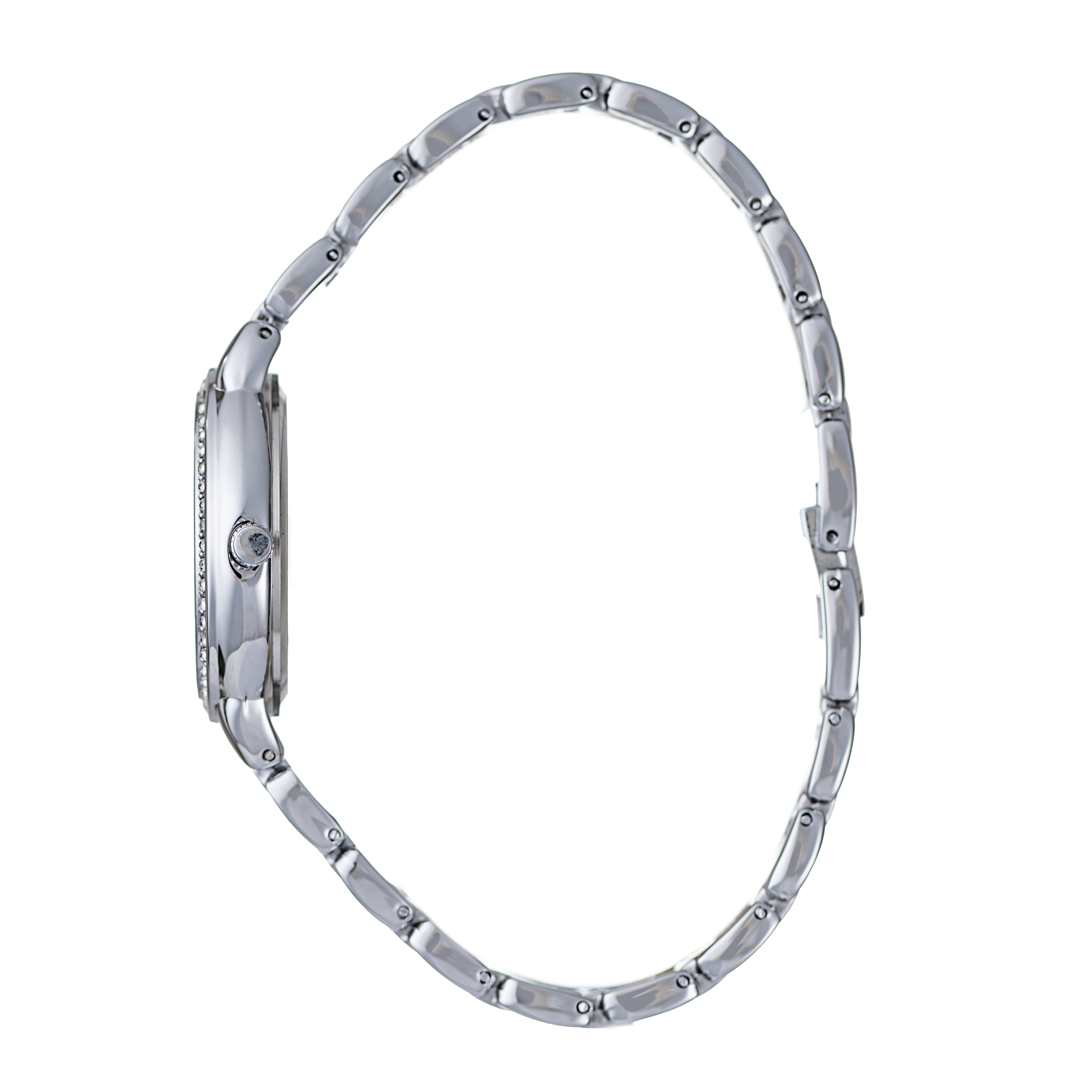 Hallmark Ladies Silver-Tone Crystal Bracelet Watch